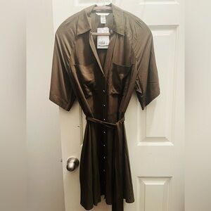 H&M Dark Brown Long Sleeve Dress